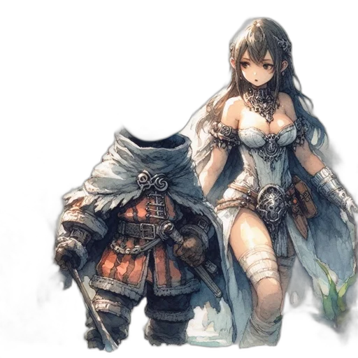 sword, weapon, dress, fantasy art transparent PNG cut-out