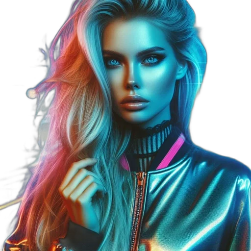 jacket, hair, face, dress transparent PNG cut-out