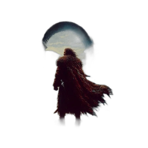 hair, umbrella, creature, jacket transparent PNG cut-out