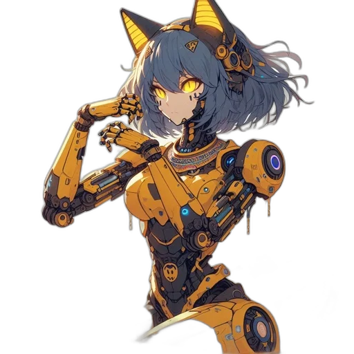 robot, weapon, staff, dress transparent PNG cut-out