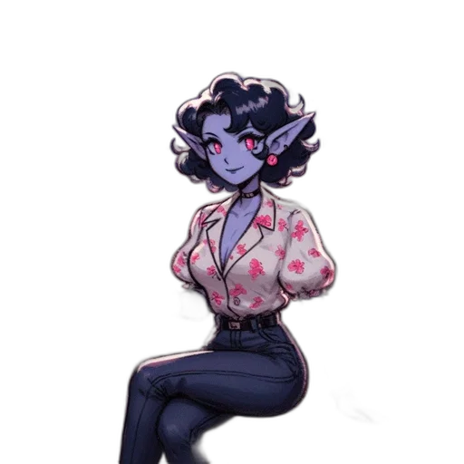 dress, creature, jacket, staff transparent PNG cut-out