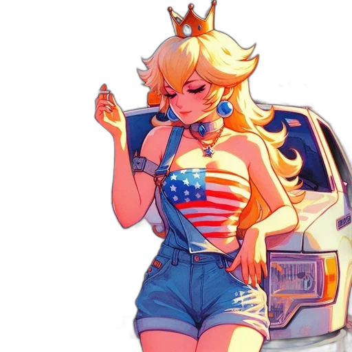 dress, crown, weapon, vaporwave transparent PNG cut-out