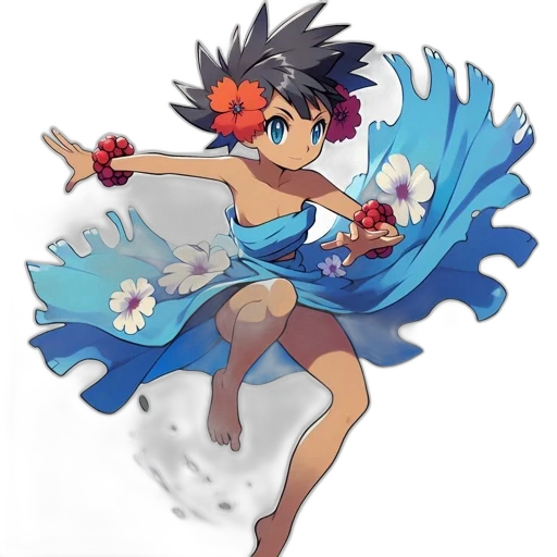 dress, flower, staff, weapon transparent PNG cut-out