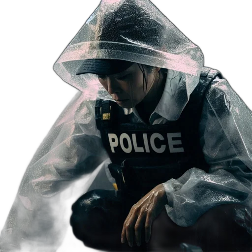 jacket, umbrella, mask, face transparent PNG cut-out