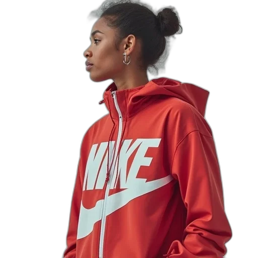 jacket, red, nike, women transparent PNG cut-out