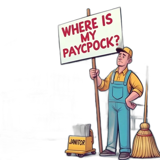 staff, janitor, stands, front transparent PNG cut-out
