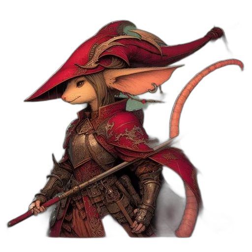 hat, dragon, staff, weapon transparent PNG cut-out