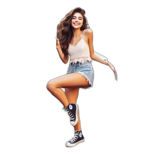 shoes, young, woman, stands transparent PNG cut-out