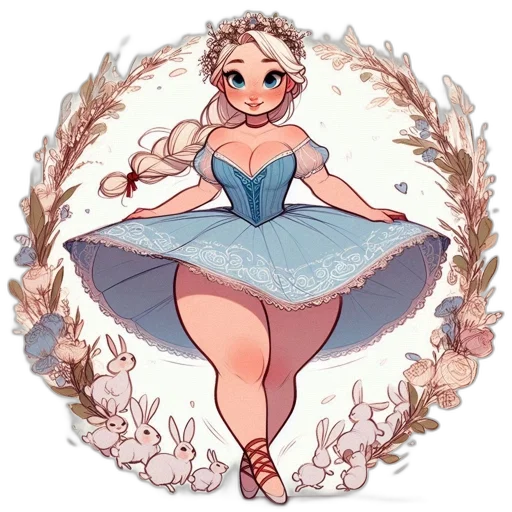 dress, crown, flower, pixel art transparent PNG cut-out