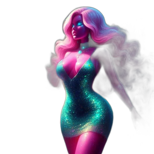 dress, concept art, 3d render, vaporwave transparent PNG cut-out