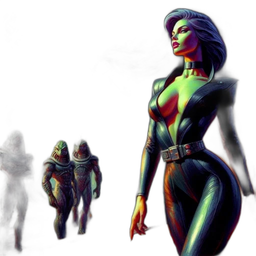 concept art, comic book art, cyberpunk, fantasy art transparent PNG cut-out