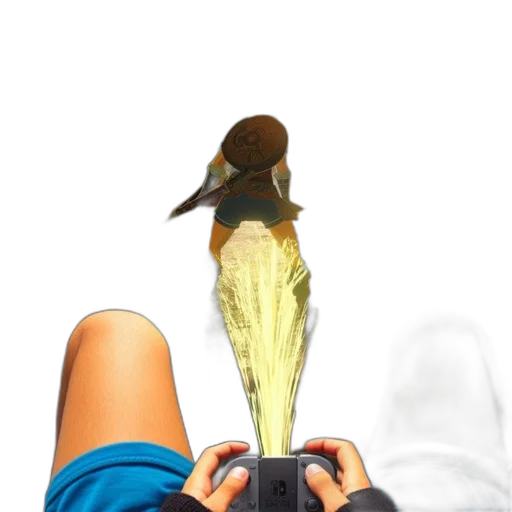 bottle, hat, staff, shoes transparent PNG cut-out