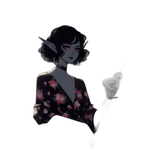 dress, creature, flower, mask transparent PNG cut-out