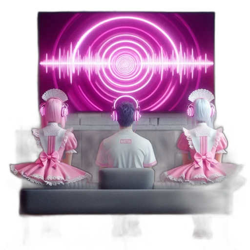 robot, vaporwave, concept art, 3d render transparent PNG cut-out
