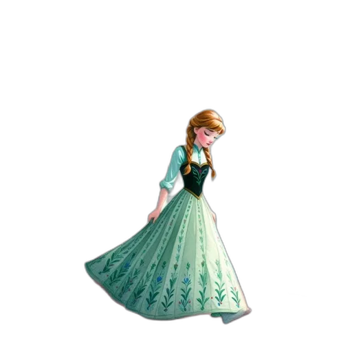 dress, jewelry, staff, crown transparent PNG cut-out