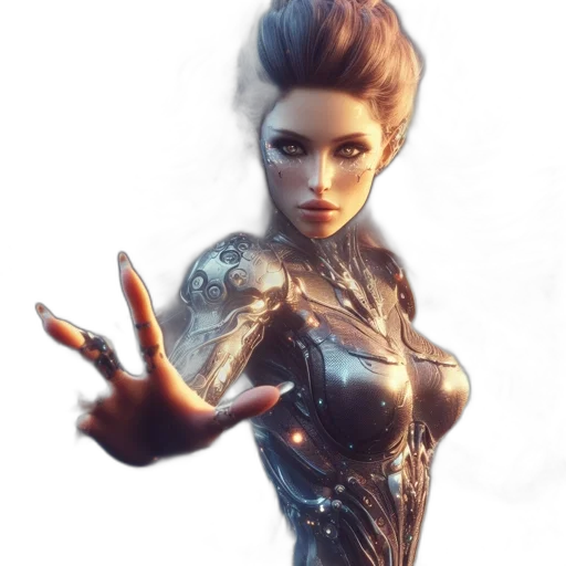 dress, robot, jewelry, fantasy art transparent PNG cut-out