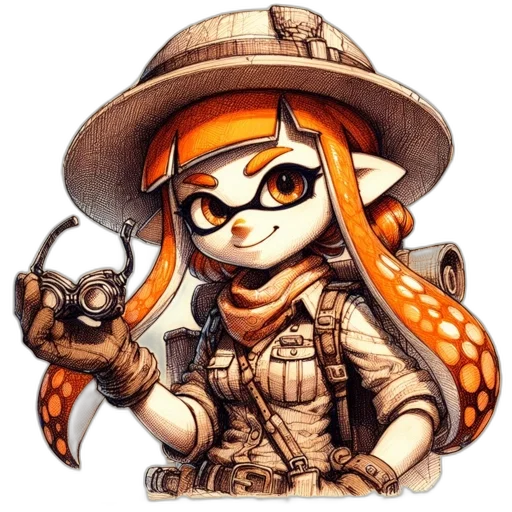 weapon, staff, animal, hat transparent PNG cut-out