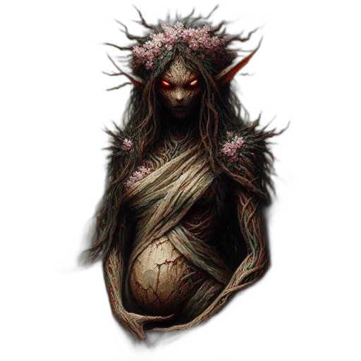creature, dress, face, hair transparent PNG cut-out