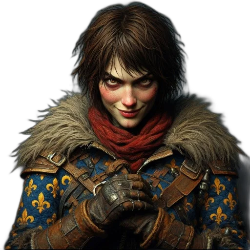 face, jacket, sword, weapon transparent PNG cut-out