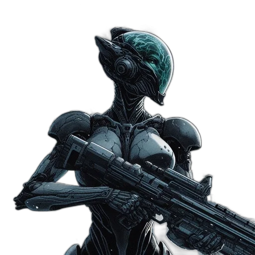 robot, weapon, concept art, comic book art transparent PNG cut-out