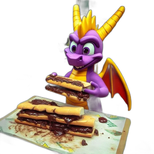 dragon, food, 3d render, concept art transparent PNG cut-out