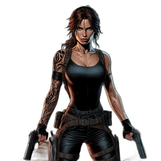 comic book art, concept art, cyberpunk, fantasy art transparent PNG cut-out