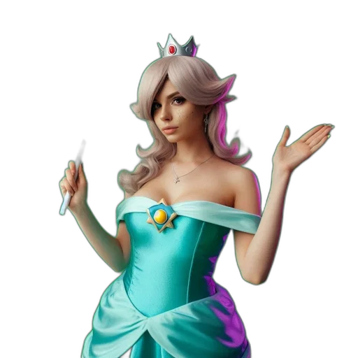dress, crown, staff, concept art transparent PNG cut-out
