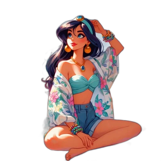 dress, jewelry, vaporwave, concept art transparent PNG cut-out