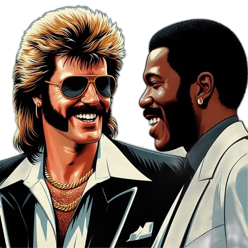 comic book art, two, men, one transparent PNG cut-out