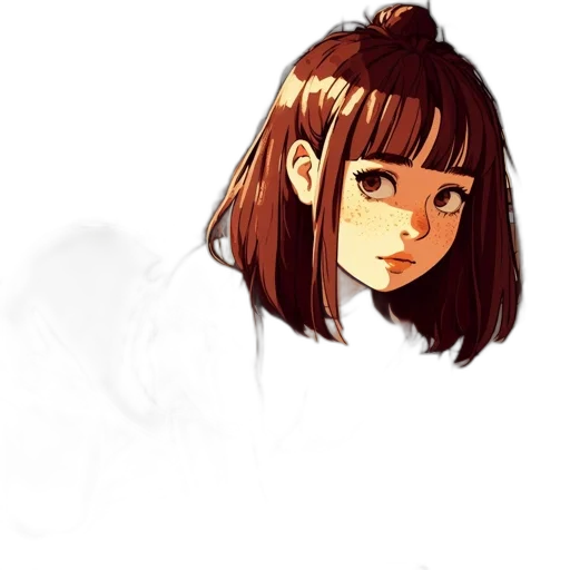 face, hair, creature, staff transparent PNG cut-out