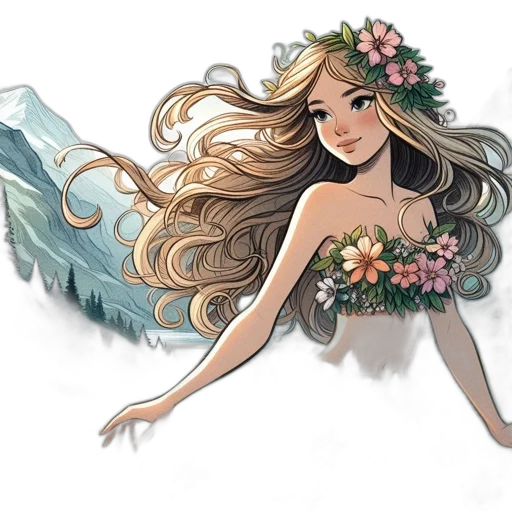 fantasy art, watercolor, concept art, cartoon transparent PNG cut-out