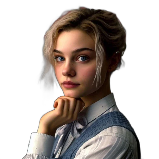 face, jacket, hair, staff transparent PNG cut-out
