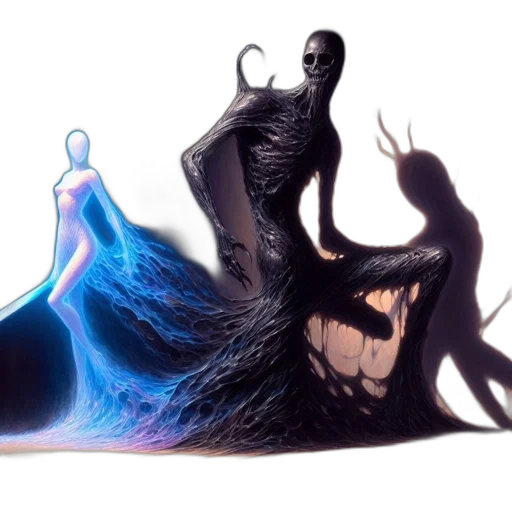 hair, creature, dress, mask transparent PNG cut-out