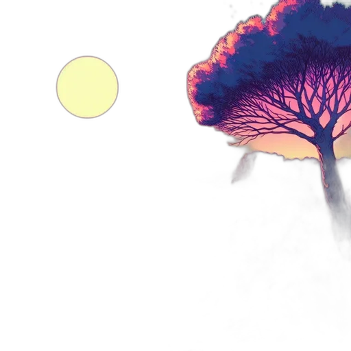 tree, flower, umbrella, hair transparent PNG cut-out
