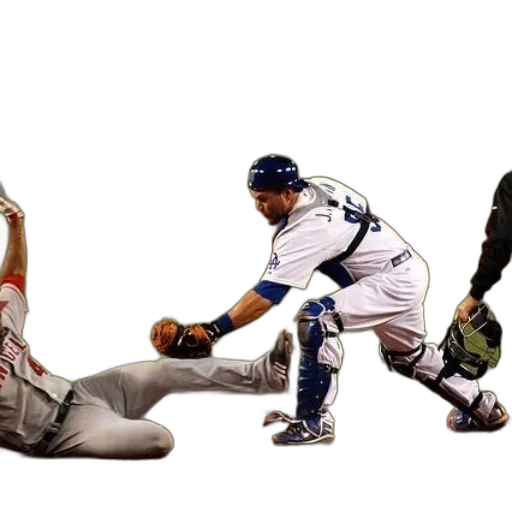 baseball, player, slides, into transparent PNG cut-out