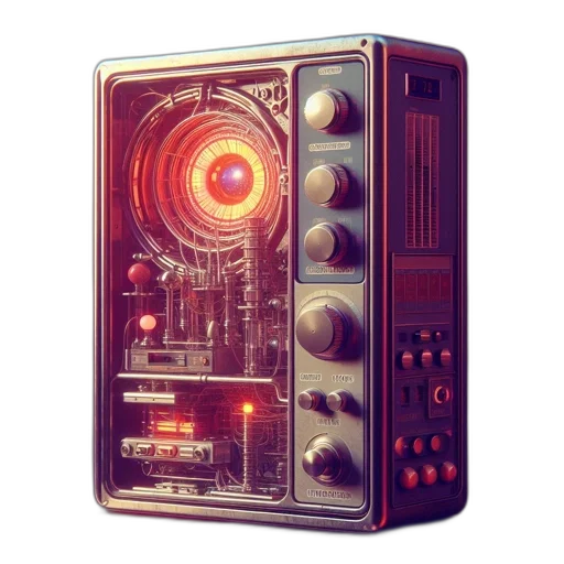 robot, weapon, cyberpunk, 3d render transparent PNG cut-out