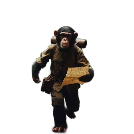 animal, creature, jacket, staff transparent PNG cut-out