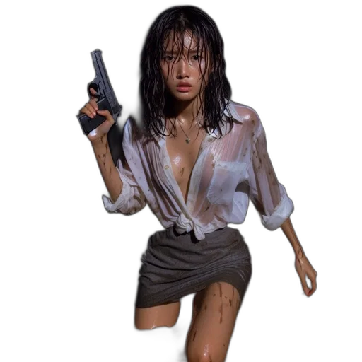 weapon, jacket, concept art, photorealistic transparent PNG cut-out