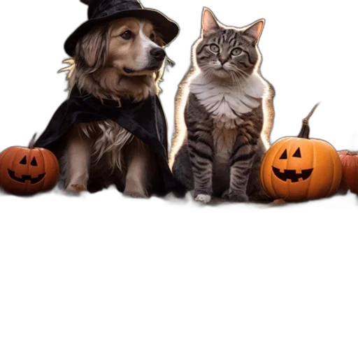 hat, animal, staff, photorealistic transparent PNG cut-out
