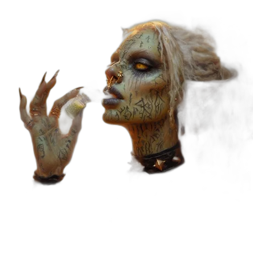 mask, face, creature, staff transparent PNG cut-out