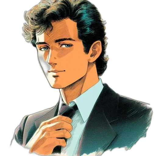 face, jacket, staff, robot transparent PNG cut-out