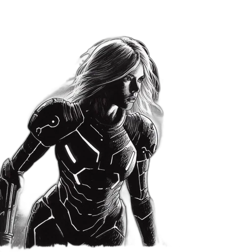 robot, comic book art, concept art, cartoon transparent PNG cut-out