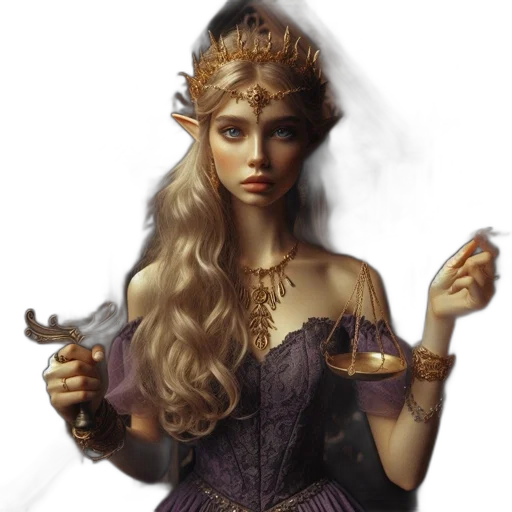 staff, dress, jewelry, crown transparent PNG cut-out