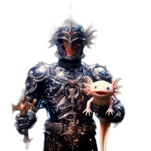 dragon, mask, sword, staff transparent PNG cut-out