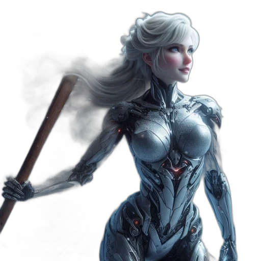 robot, sword, comic book art, concept art transparent PNG cut-out