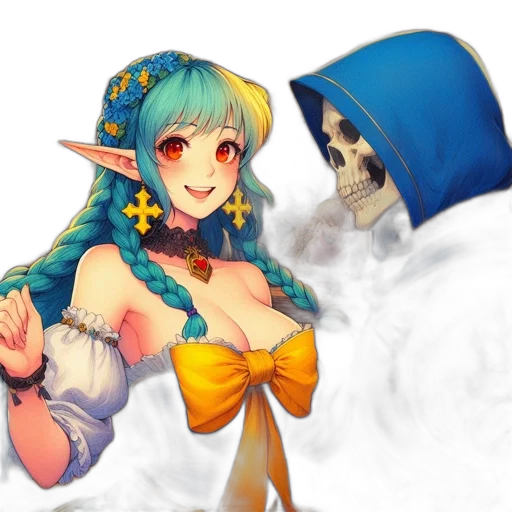 mask, staff, hat, fantasy art transparent PNG cut-out