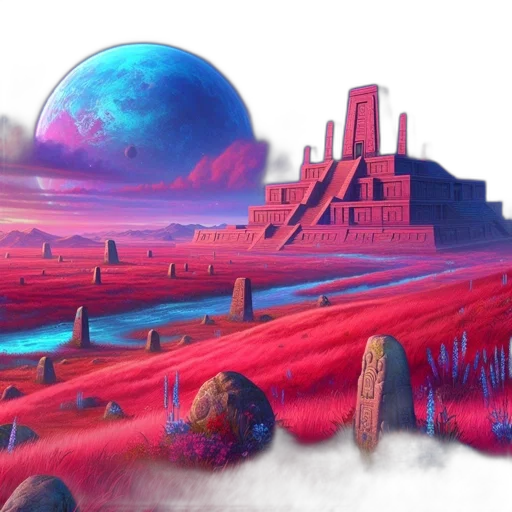 robot, concept art, fantasy art, vaporwave transparent PNG cut-out