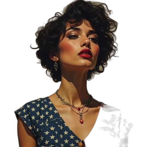 jewelry, dress, face, photorealistic transparent PNG cut-out