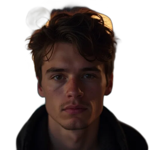 face, jacket, hat, hair transparent PNG cut-out