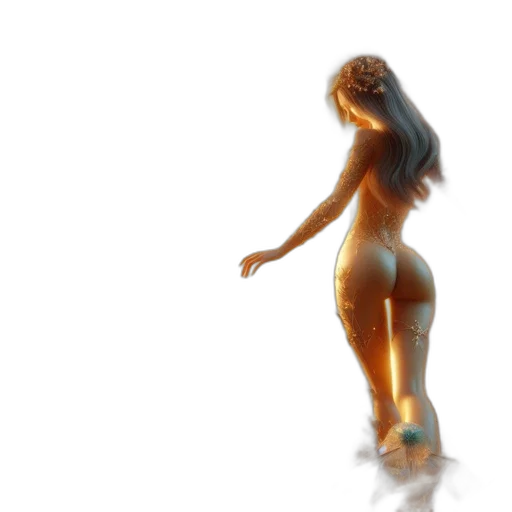 dress, creature, robot, hair transparent PNG cut-out